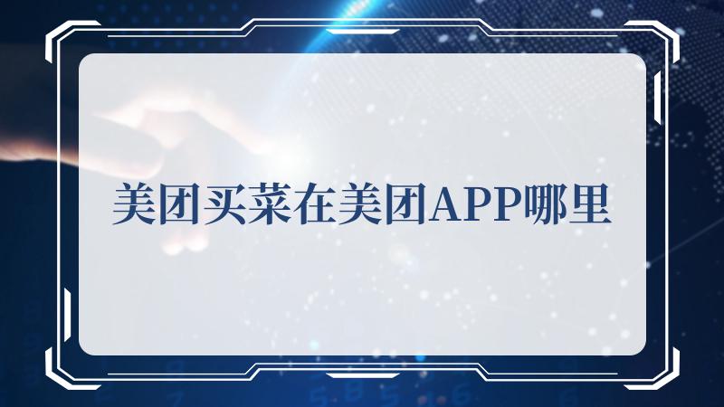 美团买菜在美团APP哪里