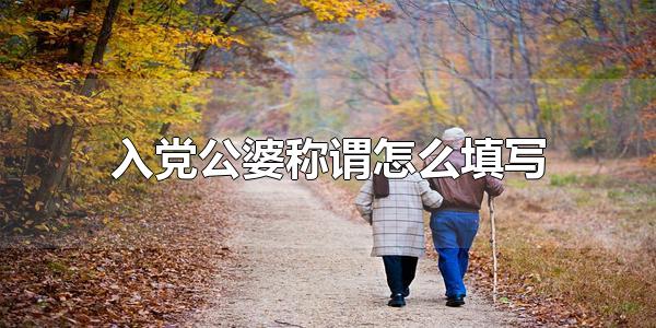 入党公婆称谓怎么填写 入党公婆称谓可以直接写公公、婆婆