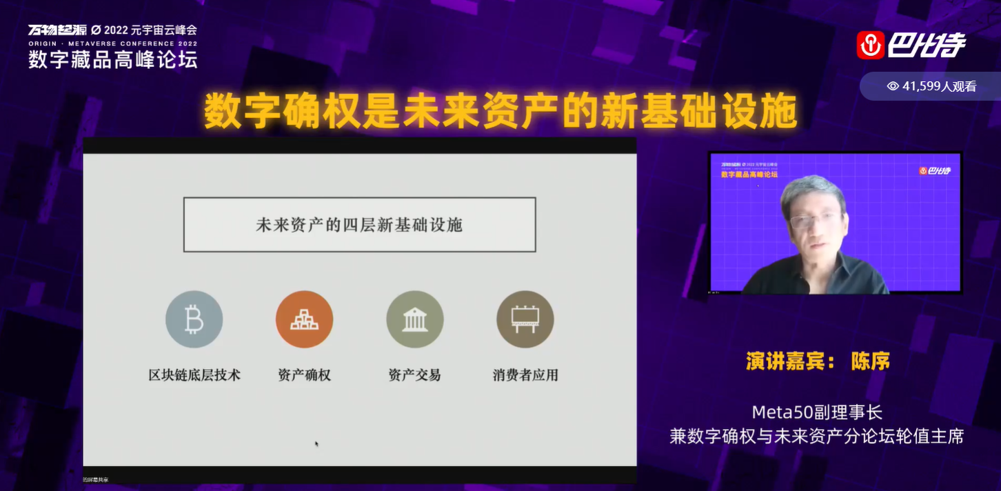 Meta50 副理事长陈序：数字确权是未来资产的新基础设施