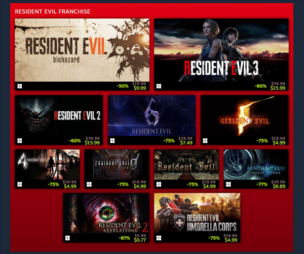 Steam《生化》系列特惠！生化8、生化3RE迎新史低