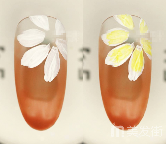 晕染美甲教程 多层晕染彩绘花朵美甲画法