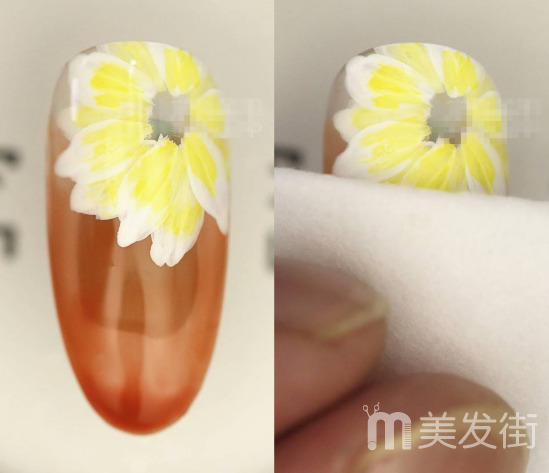 晕染美甲教程 多层晕染彩绘花朵美甲画法