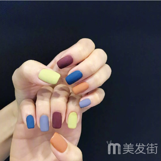 夏天清新跳色美甲 美甲跳色款式图夏天