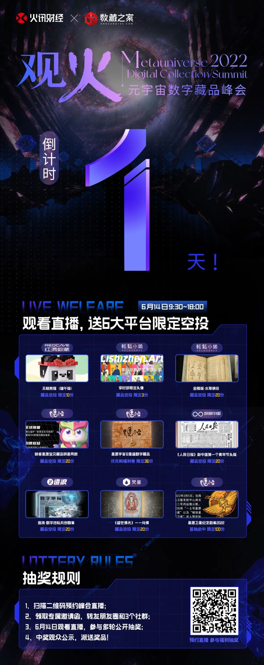 倒计时1天!6.14观火元宇宙数字藏品峰会即将重磅来袭!