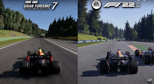 《F1 22》vs《GT7》画面对比 卧龙凤雏，各有优劣