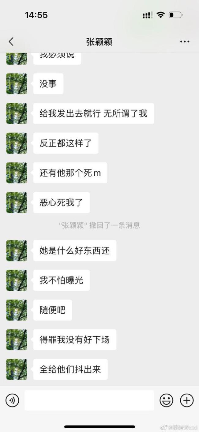 张颖颖聊天记录疑曝光 大骂汪小菲妈妈“恶心”