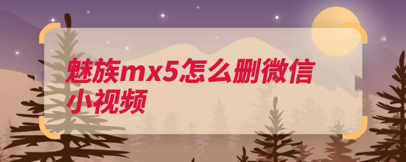 魅族mx5怎么删微信小视频（视频手机找到文件）