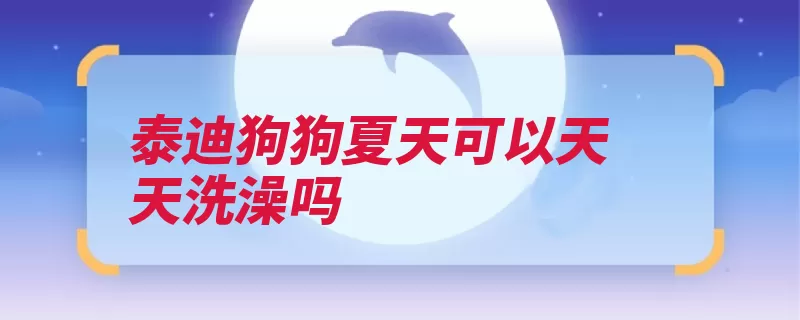 泰迪狗狗夏天可以天天洗澡吗（狗狗清洗洗澡保护）