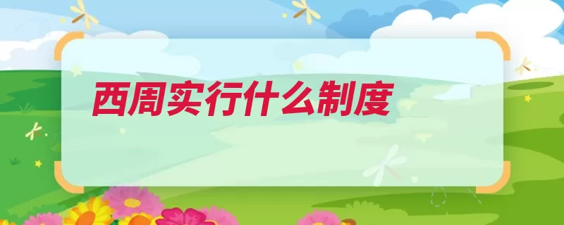 西周实行什么制度（宗族庶子宗法世袭）