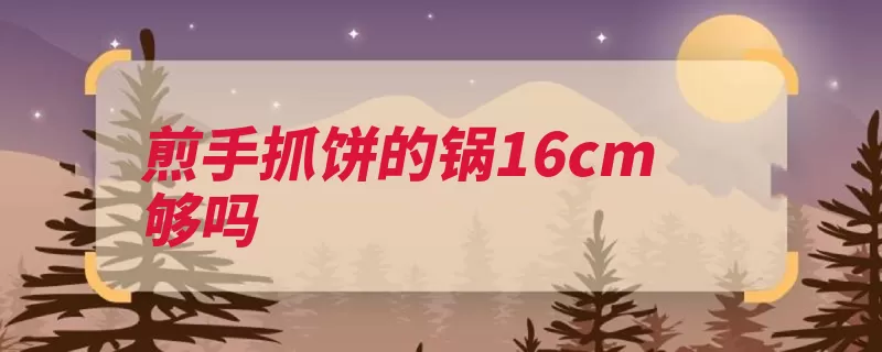 煎手抓饼的锅16cm够吗（而来尺寸台湾地区）