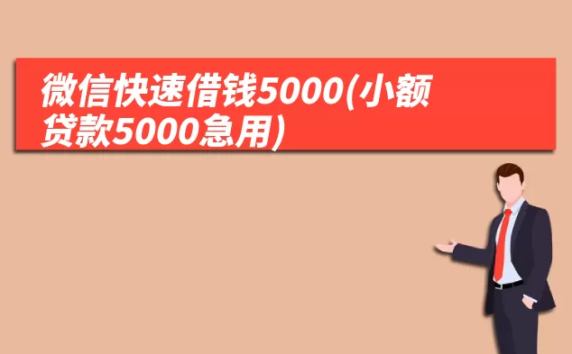 微信快速借钱5000(小额贷款5000急用)