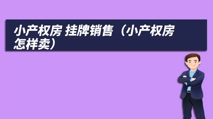 小产权房 挂牌销售（小产权房怎样卖）