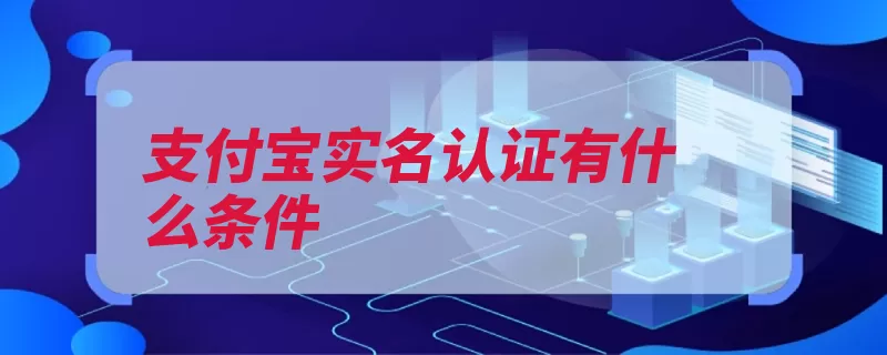 支付宝实名认证有什么条件（支付宝校验认证点）