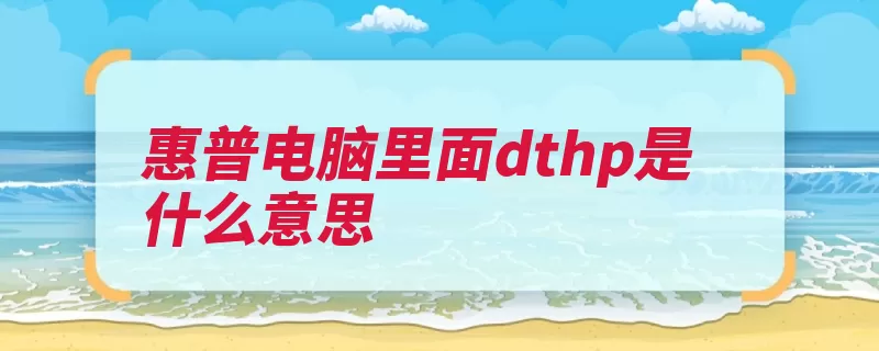 惠普电脑里面dthp是什么意思（畅游人惠普使用者）