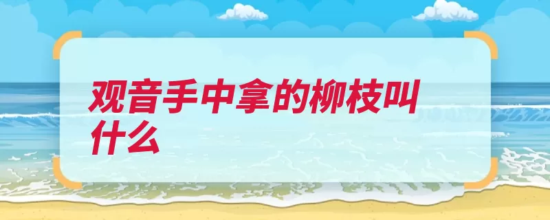 观音手中拿的柳枝叫什么（杨柳观音菩萨中州）
