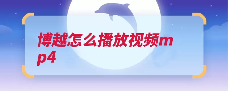 博越怎么播放视频mp4（插上媒体播放视频）