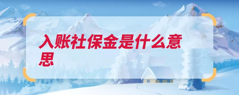 入账社保金是什么意思（社会保险缴费入账）