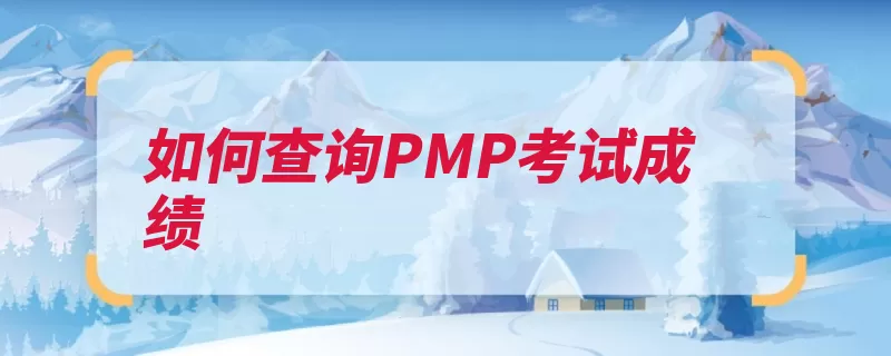 如何查询PMP考试成绩（成绩查询自己的圆）