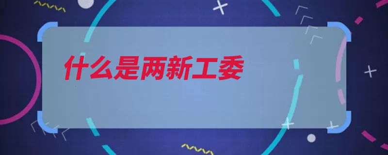 什么是两新工委（组织工委中国共产）