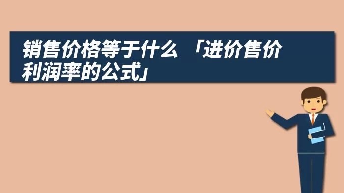 销售价格等于什么 「进价售价利润率的公式」