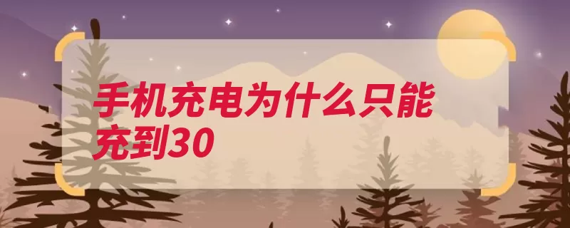 手机充电为什么只能充到30（电池电量手机电压）