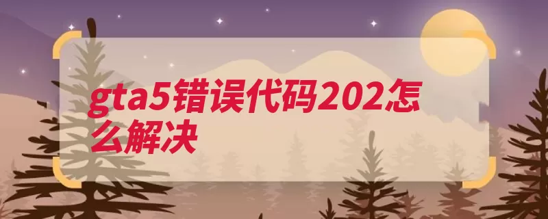 gta5错误代码202怎么解决（打开错误代码关闭）