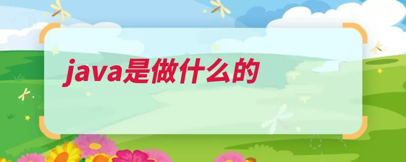 java是做什么的（语言分布式支持字）