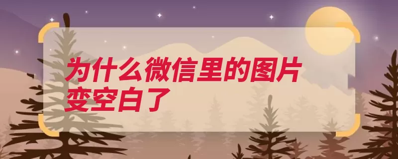 为什么微信里的图片变空白了（图片网络插件语音）