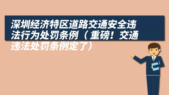 深圳经济特区道路交通安全违法行为处罚条例（ 重磅！交通违法处罚条例定了）