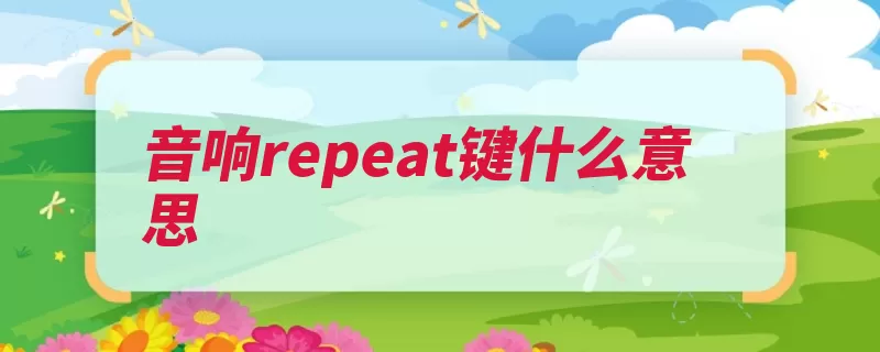 音响repeat键什么意思（混响频段效果人声）