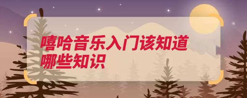 嘻哈音乐入门该知道哪些知识（说唱嘻哈说唱乐音）