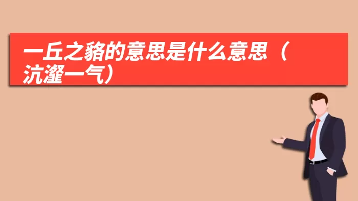 一丘之貉的意思是什么意思(沆瀣一气)