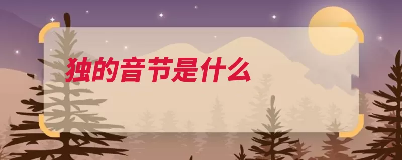 独的音节是什么（音节音素韵母组合）