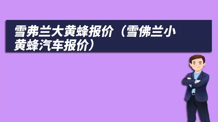 雪弗兰大黄蜂报价（雪佛兰小黄蜂汽车报价）