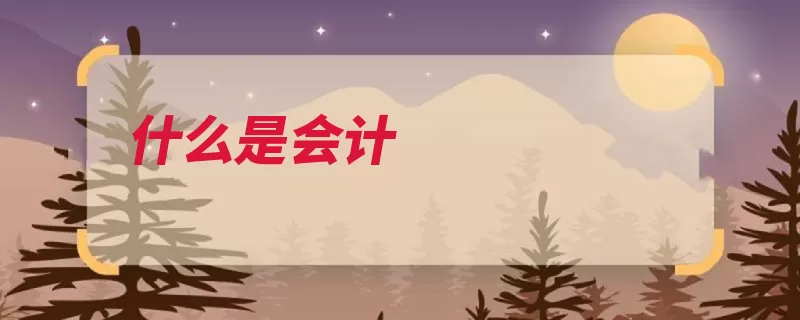 什么是会计（会计监督活动经济）