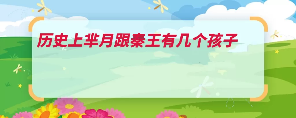 历史上芈月跟秦王有几个孩子（秦王在位国君秦国）