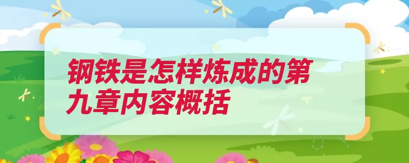 钢铁是怎样炼成的第九章内容概括（保尔第九章安德烈）