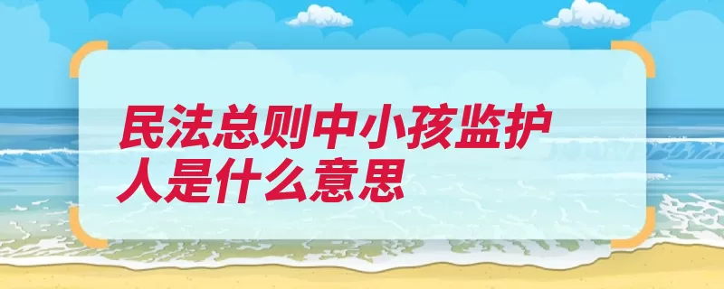 民法总则中小孩监护人是什么意思（的人监护人监护未）