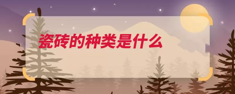 瓷砖的种类是什么（瓷砖吸水率表面比）