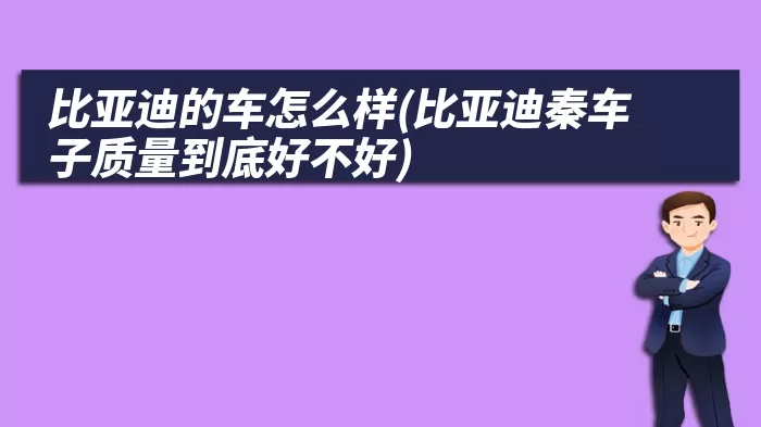 比亚迪的车怎么样(比亚迪秦车子质量到底好不好)