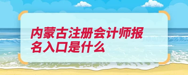 内蒙古注册会计师报名入口是什么（报名交费可在人员）