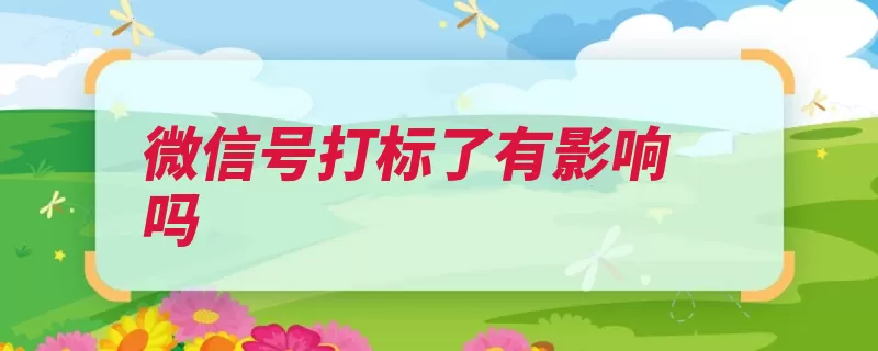 微信号打标了有影响吗（腾讯团队商标互联）