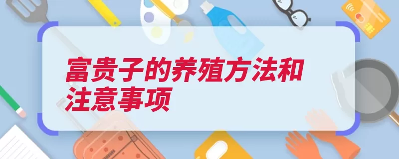 富贵子的养殖方法和注意事项（贵子浇水生长肥水）