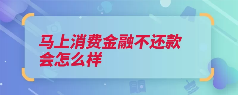 马上消费金融不还款会怎么样（借款人还款催收消）