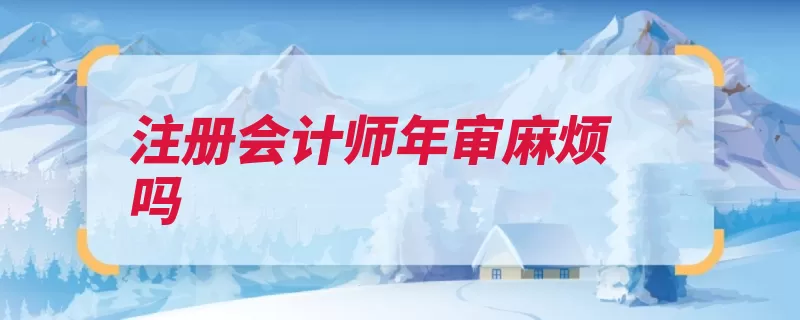 注册会计师年审麻烦吗（注册会计师年检执）