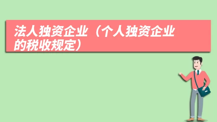 法人独资企业（个人独资企业的税收规定）