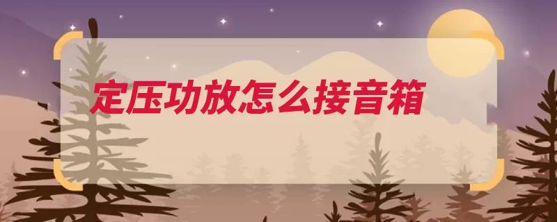 定压功放怎么接音箱（功放功率喇叭音箱）