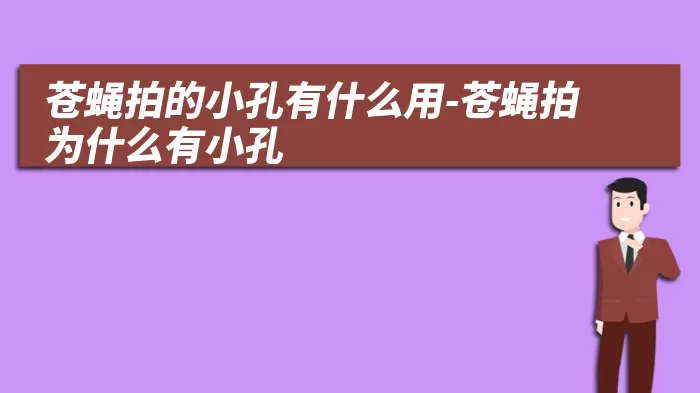 苍蝇拍的小孔有什么用-苍蝇拍为什么有小孔