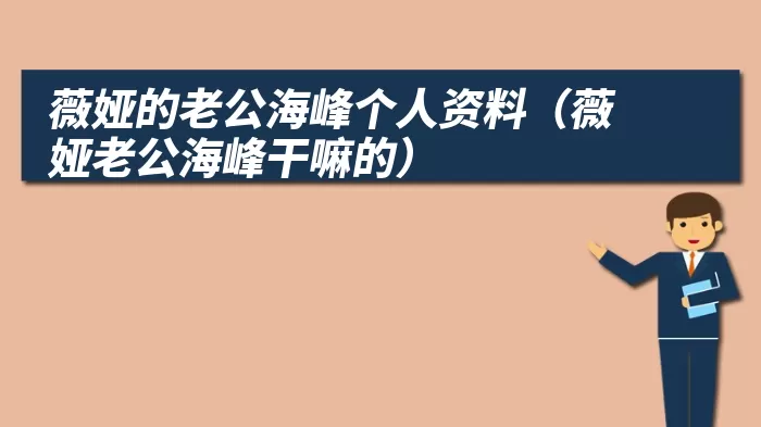 薇娅的老公海峰个人资料（薇娅老公海峰干嘛的）