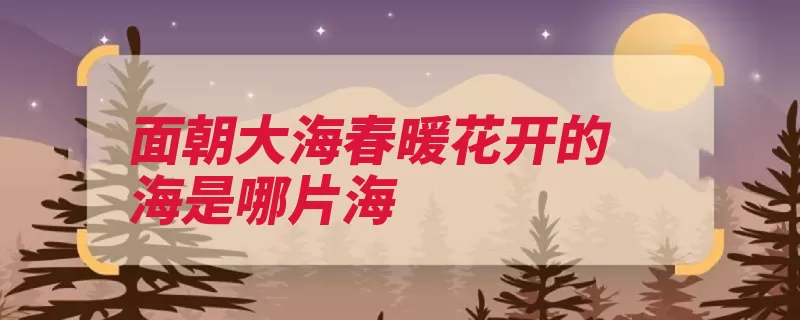 面朝大海春暖花开的海是哪片海（春暖花开面朝大海）
